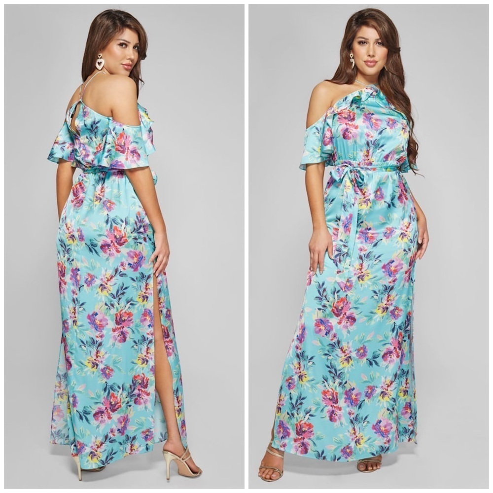 New GUESS BY MARCIANO Paloma Printed Maxi Dress